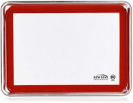 New Star 38439 Commercial 18-Gauge Half Size Aluminum Sheet Pan and Silicone Baking Mat Set, 13 by 18-Inch
