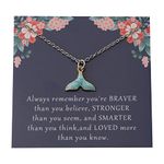 KUIYAI Whale Tail Necklace Whale Dolphin Lovers Gift Message Card Gift BFF Gift Blue Whale Gift Valentine's Day Gift for Women (CA-Tail N)