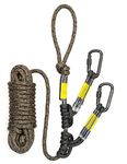 SENFU Hunting Safety Rope 30ft with Two Prusik Knots and Carabiners for Hunters to Climb Tree Stands to Hang Ladder Stands or Bow Lifelines to Prevent Falls While Hunting on Stands.