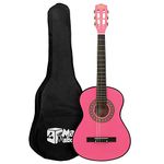 Mad About MA-CG06 Classical Guitar, 1/4 Size Pink Classic Guitar - Colourful Spanish Guitar with Carry Bag, Strap, Pick and Spare Strings