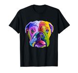 English British Bulldog Pop Art Portrait for Dog Owners T-Shirt