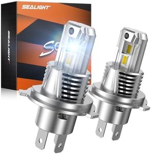 SEALIGHT H4/9003 LED Light Bulb, 1:1 Real Size, 900% Brighter than Origin, 46,000LM Super Output, 6500K Cool White with 25000RPM Fan, 3Mins Plug and Play, Pack of 2