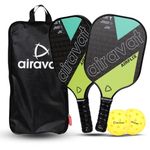 Airavat AIRFLIX 102OL Pickleball Paddle/Racket Set, 16MM Thick Pure Carbon Fiber, Lightweight, high-Performance Control and Comfort. Ideal for Kids, Adults, Beginners, and intermediates - Black