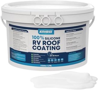 Kohree RV Roof Coating 1 Gallon, 100% Silicone RV Roof Sealant, No Primer Needed, Waterproof Solar Reflective Flexible RV Sealant for EPDM, TPO, Campers, Trailers, Leak Repairs, White