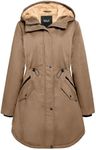 Orolay Women's Hooded Fleece Lined Parka Coat Mid-Length Winter Outdoor Padded Jacket Khaki L