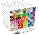 Kebuye Alcohol Markers 80 Colors, Markers for Adult Coloring Dual Tip Permanent Art Markers for Drawing Sketching Coloring, Alcohol Based Markers Set with Case Perfect for Artists Students Gift