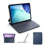 HOU Slim Bluetooth Keyboard Case for iPad Air 11 inch M4/M3/M2(2026/2025/2024), Air 5th/4th, Pro 11 (1st-4th Gen), Smart Folio, Magnetic Stand (2 Angles), Magnetic Charging, Synthetic Leather, Blue