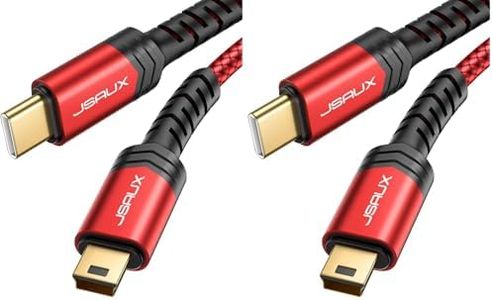 JSAUX Mini USB to Type C Cable, USB C to Mini USB 6.6FT Cable Charging Cord for GoPro Hero 3+, PS3 Controller, MP3 Player, Dash Cam, Digital Camera, GPS Receiver, PDAs and More Mini B Devices