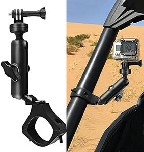 MAIKER Off Road UTV ATV Camera Mount, Compatible with GoPro, 1.75-2 inch Roll Bar, Aluminum Alloy, Easy Installation, Rotatable 360 Degree Ball Head, Black