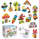 PicassoTiles 0.5” Pixel Magnetic Puzzle Cube 400 Piece Mix & Match Cubes Sensory Toys STEAM Education Learning Building Block Magnets Children Construction Toy Set Stacking Magnet Creative Kit PMC400