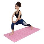 Dekoratus Extra Wide Non Slippery TPE 6ft x 2.62ft x 6mm Yoga Mat for men, Women and Kids with hopscotch Play mat comes with Wooden Marker and bag cover - Pink