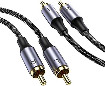 MOSWAG RCA Stereo Cable,2RCA Male to 2RCA Male Stereo Auxiliary Audio Cable Subwoofer Cable 3.28ft/1M, 24K Gold Plated Nylon Braided for Home Theater, Audio, HDTV, Car Stereo, Speakers