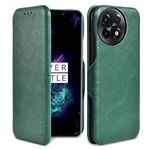 PULOKA for OnePlus 12 - Sleek Flip Case - Premium Vegan Leather Phone Cover with Card Slot - Slim, Durable, Privacy Protection, Shockproof - Kickstand Function - Elegant Flip Wallet Cases - Green