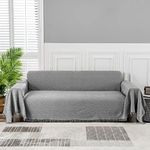 MEETSKY Sofa Covers Couch Cover Sectional L Shape Couch Blanket Cover Sofa Slipcovers for Most Shape Sofas Washable Thick Soft Throws Cover Blankets for Living Room(XX-Large: 91" x 134", Grey)