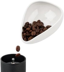 watchget Coffee Beans Dosing Cup Coffee Dosing Tray Ceramic Dosing Vessel Loose Leaf Tea Vessel Single Dose Measuring Tray, Weigh Coffee Bean Container,White