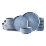 AmorArc Stoneware Dinnerware Sets for 6,Round Reactive Glaze Ceramic Plates and Bowls Set,Highly Chip and Crack Resistant | Dishwasher & Microwave Safe Dishes Set,Service for 6 (18pc)