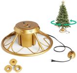 Home Heritage Artificial Christmas Tree Base Rotating Metal Stand for 1 to 1 3/4 Inch Diameter Artificial Christmas Tree Poles, 22 Inch, Gold