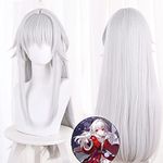 Amine Game Honkai: Star Rail Cosplay Clara Wig White Long Straight Hair Wigs for Women Halloween, Comic Con, Cosplay Show Wigs