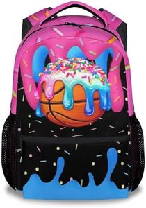 KNOWPHST Backpack for Boys Kids - Basketball Sports Backpack Youth Player Drip Design Kids Toddler Schoolbag Large Capacity 17" for Kindergarten Elementary
