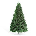 FB FunkyBuys Christmas Tree – PVC Artificial Christmas Tree Décor with Solid Metal Stand - Realistic Bushy Spruce Branches – Christmas Decorations Tree for Indoor and Outdoor (4FT, Green)