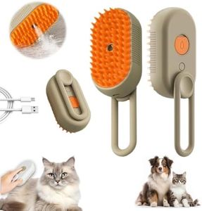 Cat Steam Brush,2025 Upgrade Pet Steam Groomer Comb, 3 In 1 Hair Water Brush for Cats,Multifunctional Hair Removal Comb for Shedding Cat Grooming Kit Supplies