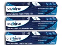 Oranurse Unflavoured Toothpaste 3 Pack for Kids and Adults Non Flavoured Toothpaste with 1450ppm Fluoride for Sensitive Mouths | Non Foaming SLS Free Adults and Kids Toothpaste | 50ml