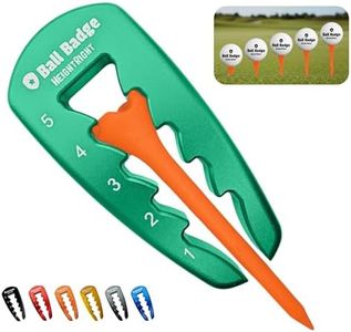 Ball Badge HeightRight Adjustable Golf Tee Height Tool – Precision Tee Height Setter for Consistent Swings, Durable Aluminum Design, Easy-to-Use Golf Training Aid (Green)