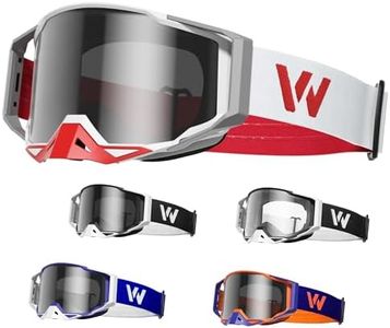 WildHeir Dirt Bike Goggles Motocross Motorcycle Glasses - ATV Riding Dirtbike 4-Wheeler MX DH Accessories Windproof for Men Women Youth UV400 Protection Dust-proof Anti-Slip Strap Eyewear