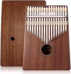 FALONG Kalimba 17 Keys, Mahogany & Mineral Steel Rods Portable Thumb Piano with Learning Book, Tune Hammer, Cloth Bag, Sticker, Bilingual Instruction, Musical Instrument Gifts for Women