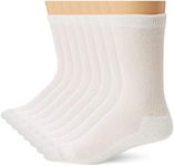 Medipeds Mens 8 Pack Diabetic Extra Wide Crew Socks, White, Shoe Size: 12-14