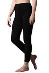 FF Premium Warmer Thermal Bottoms Pant for Women Ultra Soft Bottom Winter Inner Wear Johns Regular Fit Underwear (Color - Black (Size - Large)