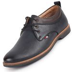 FAUSTO Men's Formal Lace Up Oxford Shoes for Office|Meetings|Daily|Comfort|Fashion|Stylish|Parties|Outdoor|Occasions|Lightweight with TPR Welted Sole (Navy Blue, Numeric_8)