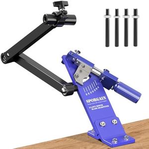 SporGain [Updated] Lawn Mower Blade Sharpener 15°-45° Adjustable Frame with Ball Bearing Manufacture Handle for Right & Left Hand Blades, Use with Angle Grinder, Blue