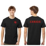 Mens Canada Day Maple Leaf T-Shirt, Custom Double-Sided Canada Day Tshirt for Men D (XL, Black)