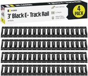 DC Cargo - E Track Tie Down Rail Kit 3' (4 Pack) for Garages, Vans, Trailers, Motorcycle Tie Downs, ATV Mountings - ETrack Bar Rails – Powder-Coat Black - Secure Cargo & Heavy Loads Up to 2,000 lbs