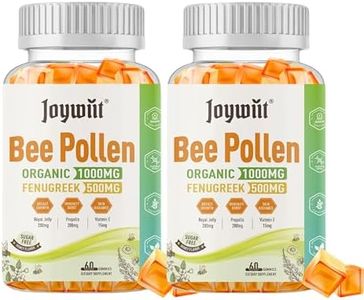 Joywiit Bee Pollen 1000mg Sugar Free Gummies, w/Fenugreek, Royal Jelly, Propolis, Organic Bee Pollen Supplement for Women, Rich in Vitamin E, Strengthen Immunity & Skin Care 120 Counts