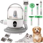 Garvee Pet Grooming Kit with 2L Vacuum Suction 99% Pet Hair, Professional Quiet Dog Grooming Vacuum Kit with 5 Grooming Tools for Dogs Cats and Other Animals