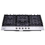 36 Inch Gas Cooktop, Built-in Tempered Glass 5 Burners Gas Stovetop LPG/NG Convertible Gas Stove Top Dual Fuel Gas Hob DM5189-01