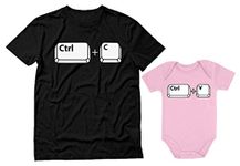 Tstars Dad and Baby Matching Outfits Copy Paste Father Son Daughter Matching Shirts Set Dad Black Medium/Baby Pink 6M (3-6M)