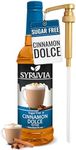 Syruvia Sugar-Free Cinnamon Dolce Syrup For Coffee 25.4 Ounces Cinnamon Dolce Flavoring For Coffee, With Pump