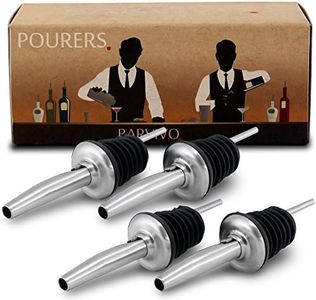 Professional Liquor Pourers Set of 4 - Classic Free Flow Liquor Bottle Pourer w/Tapered Spout, Pour Spouts for Alcohol, Liquor Bottles - Syrup Dispenser for Pouring Wine, Spirits, and Olive Oil