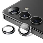 JETech Camera Lens Protector for Samsung Galaxy S24+ / S24 Plus, 9H Tempered Glass Metal Individual Ring Cover, Easy Installation Tray, HD Clear, 1 Set (Onyx Black)