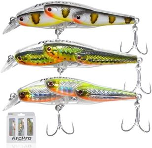 ArcPro Fishing Lures Minnow Fishing Jerkbait Hard Bait, Noisy Wiggling and Vibrating Actions for More Bites, Deep Diving Swimbait Hard JerkBaits for Bass Pike Trout Walleye Freshwater Saltwater