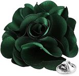 Vittorio Vico Men's Formal Solid Color Flower Lapel Pin - Brooch, Boutonniere for Men (Hunter)