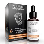 Nourish Mantra Advanced Beard Growth Oil Serum/Made with Redensyl, Capilia Longa, Anagain, Argan Oil/For Fuller, Thicker and Healthier Beard Growth - 30ml