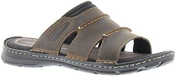 Rockport Men's Darwyn Slide Sandal, Brown Ii Leather, 11