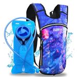 SoJourner Rave Hydration Pack Backpack - 2L Water Bladder included for festivals raves hiking biking climbing running and more (multiple styles)