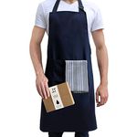 Premium Quality Kitchen Cooking Apron w/Large Pocket, Stylish Unisex Design for Men & Women, Waterproof & Durable Cotton Fabric Ideal for Barbecue, Grill, Baking & More by Tempery