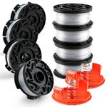 12Pcs Strimmer Spool for Black and Decker, Strimmer Line for Black and Decker GH600 GH900, 1.65mm Autofeed Line with Covers and Springs Spare Spools, Af-100 String Trimmer Spool Replacement