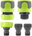 Flexzilla HFZGAK14 Garden Hose Quick-Connect Fittings, 5-Piece Coupler & Plug Kit, ZillaGreen